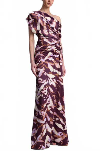 A.l.c Poppy Satin Gown In Plum Violet In Purple