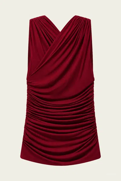 A.l.c Posie Sleeveless Crisscross Jersey Top In Red