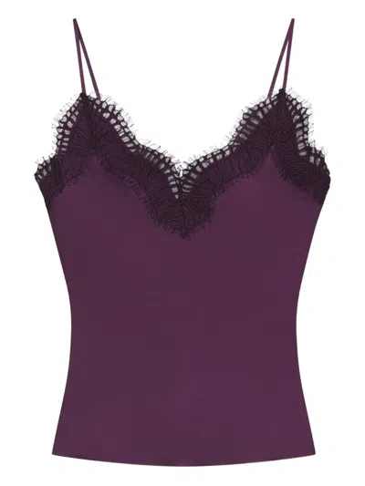 A.l.c Presley Lace-trim Top In Purple