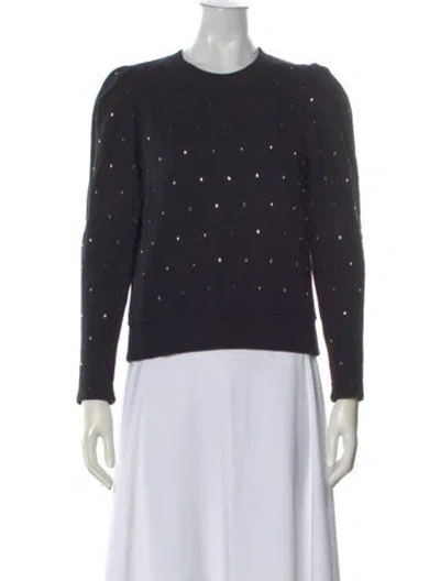 Pre-owned A.l.c Printed Crew Neck Sweater In Black