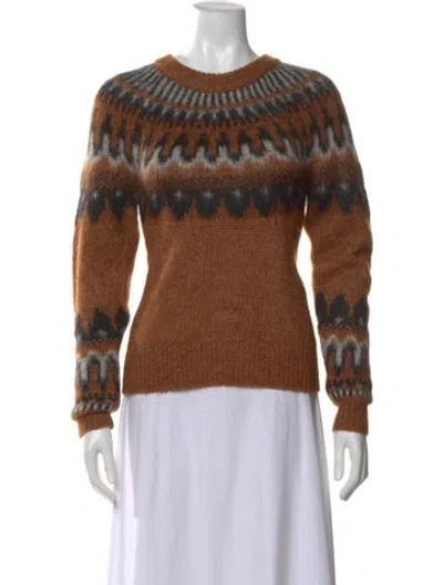 Pre-owned A.l.c Printed Crew Neck Sweater In Neutral