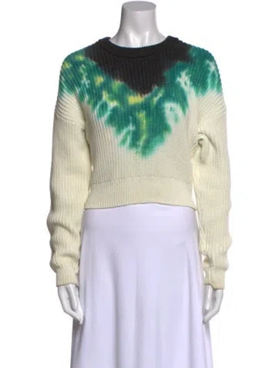 Pre-owned A.l.c Printed Crew Neck Sweater In White