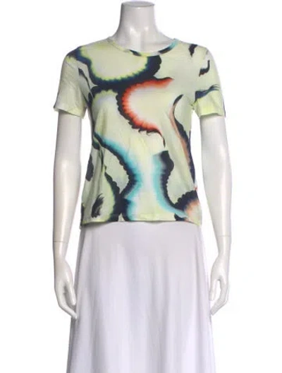 Pre-owned A.l.c Printed Crew Neck T-shirt In Yellow