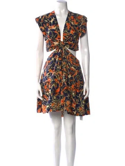 Pre-owned A.l.c Printed Knee-length Dress In Blue