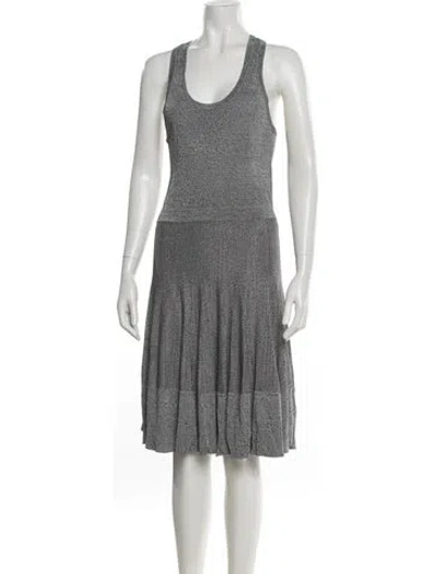 Pre-owned A.l.c Printed Knee-length Dress In Gray