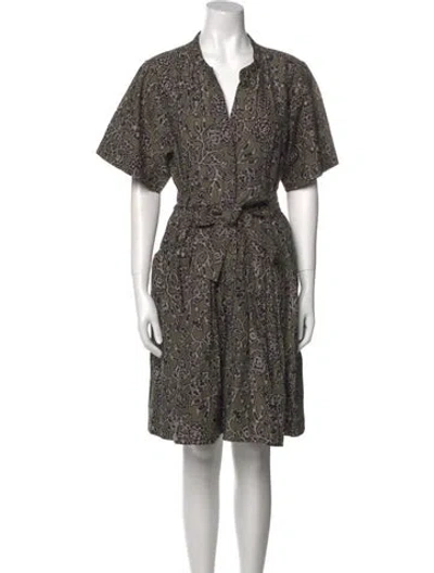 Pre-owned A.l.c Printed Knee-length Dress In Green