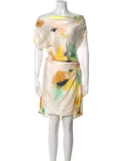 Pre-owned A.l.c Printed Knee-length Dress W/ Tags In Neutral
