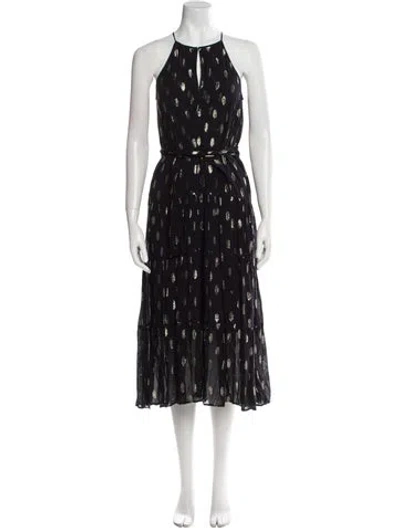 Pre-owned A.l.c Printed Long Dress In Black