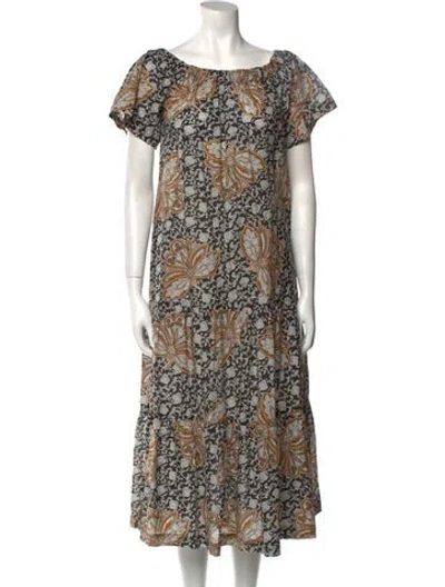 Pre-owned A.l.c Printed Long Dress In Black