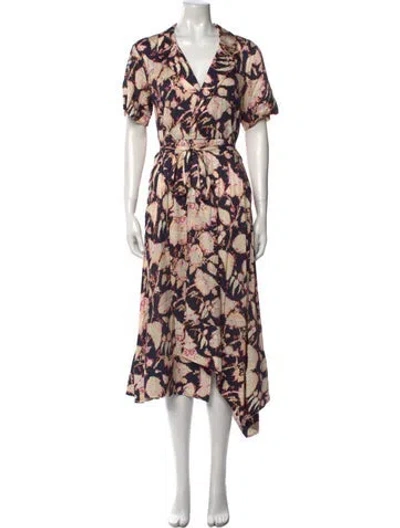 Pre-owned A.l.c Printed Long Dress In Black