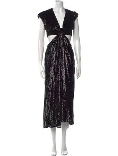 Pre-owned A.l.c Printed Long Dress In Black