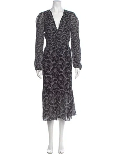 Pre-owned A.l.c Printed Long Dress In Black