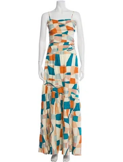 Pre-owned A.l.c Printed Long Dress In Blue