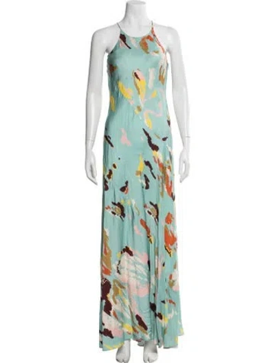 Pre-owned A.l.c Printed Long Dress In Blue