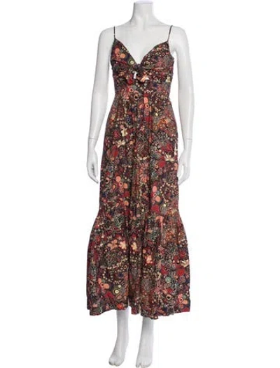 Pre-owned A.l.c Printed Long Dress In Blue
