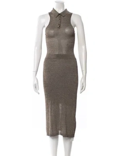 Pre-owned A.l.c Printed Long Dress In Brown