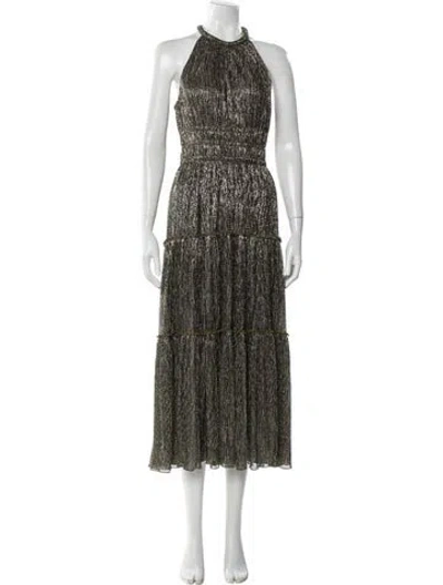 Pre-owned A.l.c Printed Long Dress In Gold