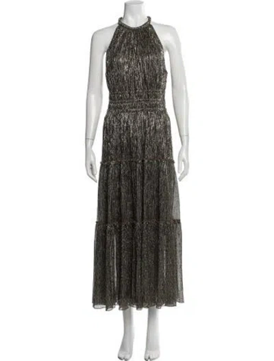 Pre-owned A.l.c Printed Long Dress In Gold