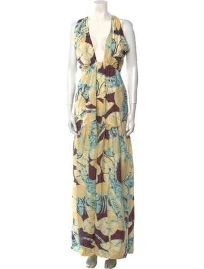 Pre-owned A.l.c Printed Long Dress In Multi