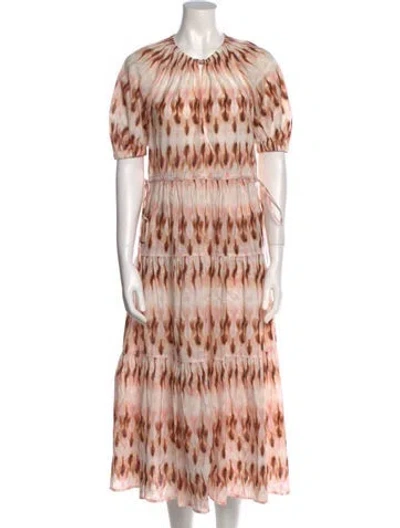Pre-owned A.l.c Printed Long Dress In Neutral
