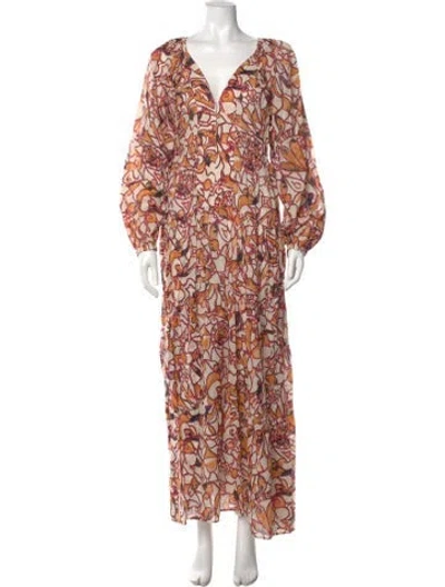Pre-owned A.l.c Printed Long Dress In Neutral