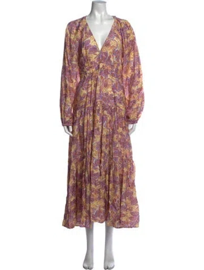 Pre-owned A.l.c Printed Long Dress In Neutral