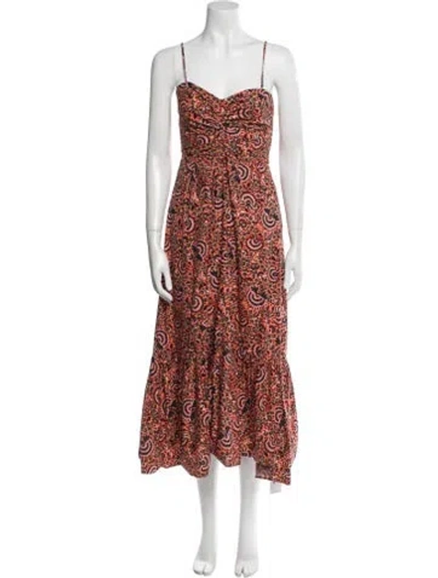 Pre-owned A.l.c Printed Long Dress In Orange