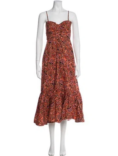 Pre-owned A.l.c Printed Long Dress In Orange