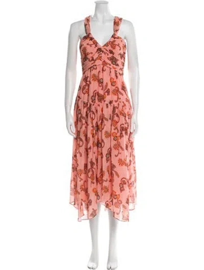 Pre-owned A.l.c Printed Long Dress In Pink