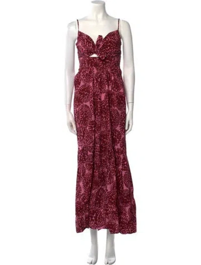 Pre-owned A.l.c Printed Long Dress In Pink