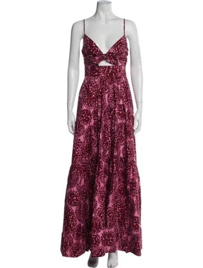 Pre-owned A.l.c Printed Long Dress In Pink