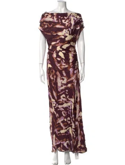 Pre-owned A.l.c Printed Long Dress In Pink