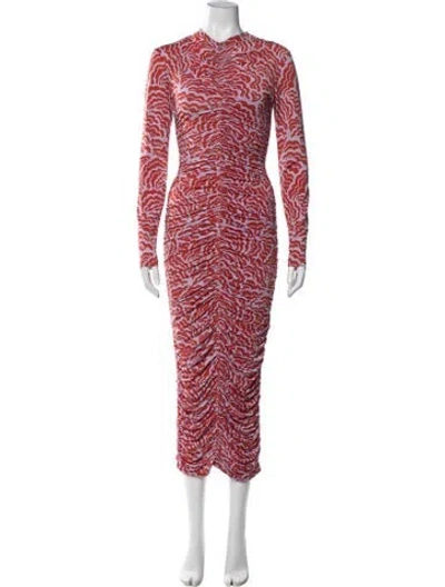 Pre-owned A.l.c Printed Long Dress In Purple