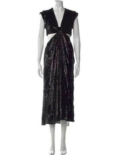 Pre-owned A.l.c Printed Long Dress W/ Tags In Black