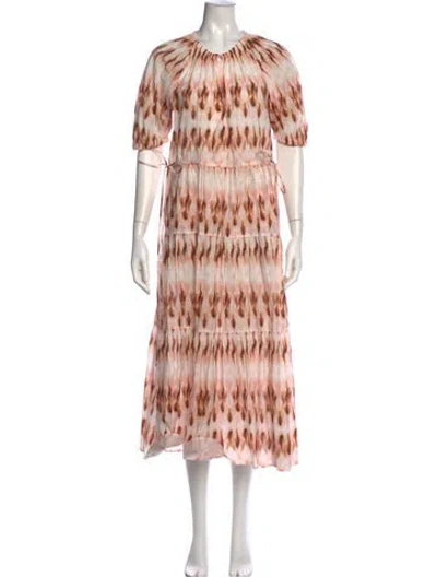 Pre-owned A.l.c Printed Long Dress W/ Tags In Neutral