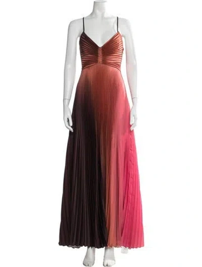 Pre-owned A.l.c Printed Long Dress W/ Tags In Orange