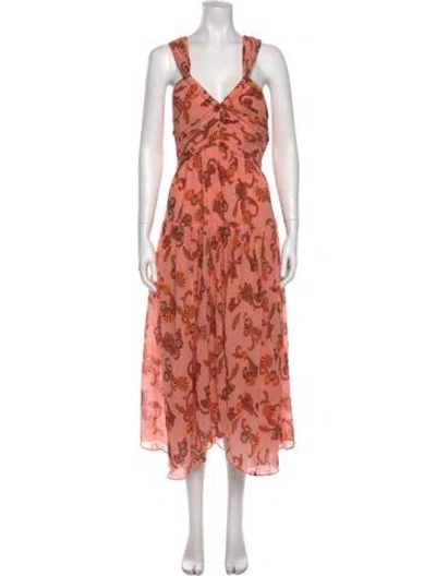 Pre-owned A.l.c Printed Long Dress W/ Tags In Pink