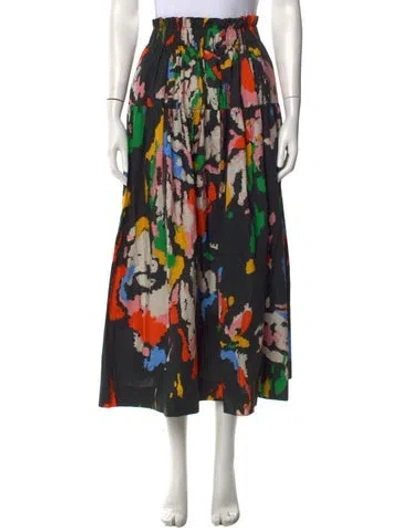 Pre-owned A.l.c Printed Long Skirt In Black
