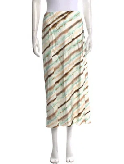 Pre-owned A.l.c Printed Long Skirt In White