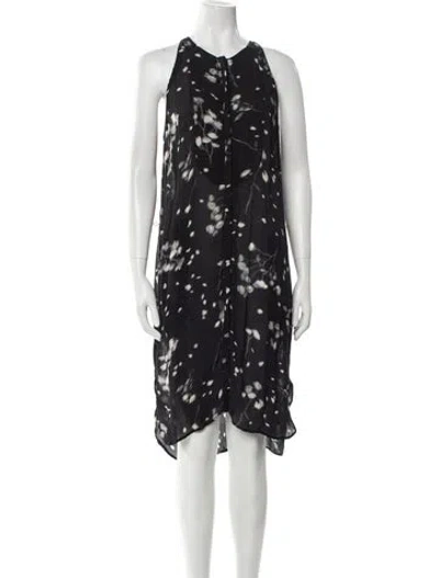 Pre-owned A.l.c Printed Midi Length Dress In Black