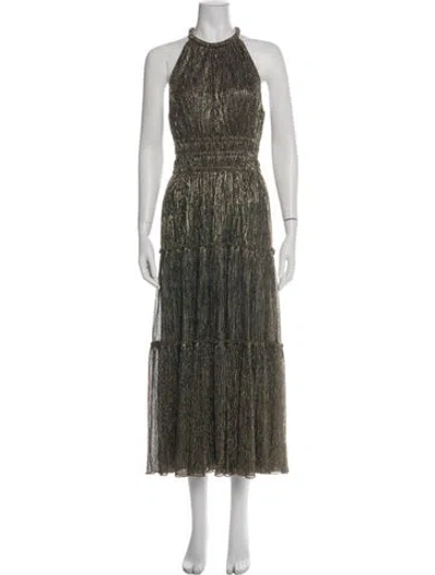 Pre-owned A.l.c Printed Midi Length Dress In Black