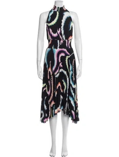 Pre-owned A.l.c Printed Midi Length Dress In Black