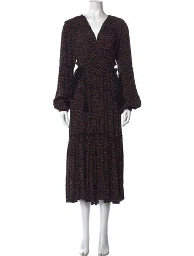 Pre-owned A.l.c Printed Midi Length Dress In Blue