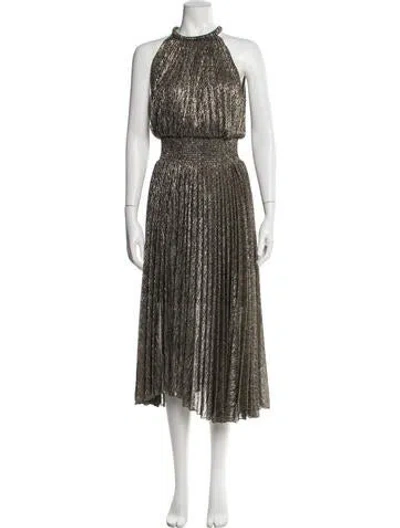 Pre-owned A.l.c Printed Midi Length Dress In Gold