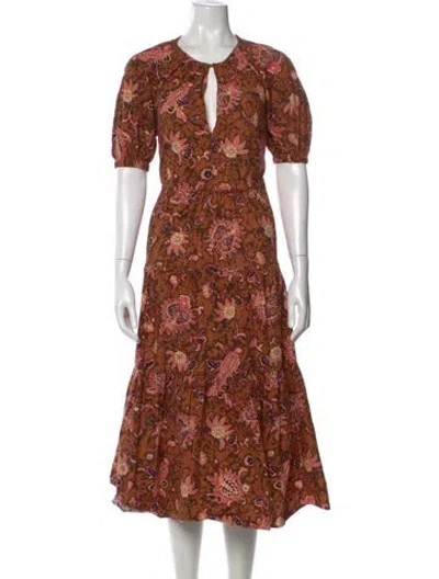 Pre-owned A.l.c Printed Midi Length Dress In Multi