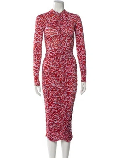 Pre-owned A.l.c Printed Midi Length Dress In Purple