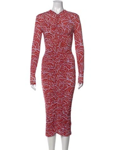 Pre-owned A.l.c Printed Midi Length Dress In Purple