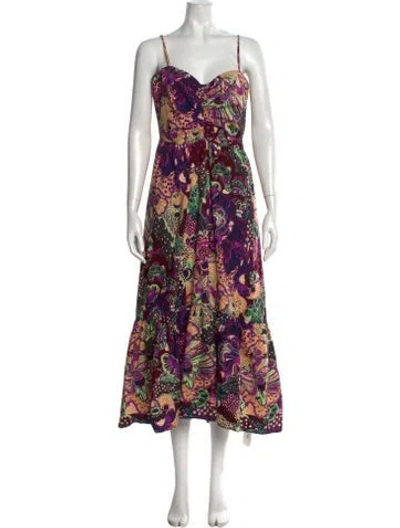 Pre-owned A.l.c Printed Midi Length Dress In Purple