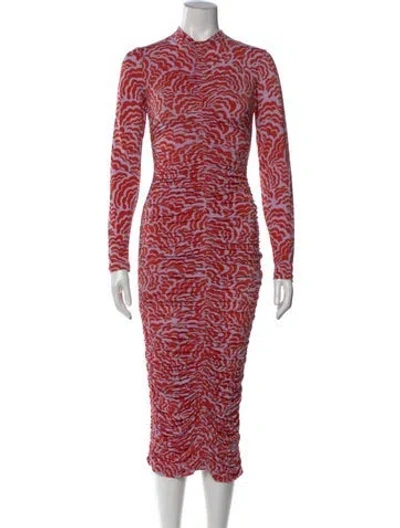 Pre-owned A.l.c Printed Midi Length Dress In Red