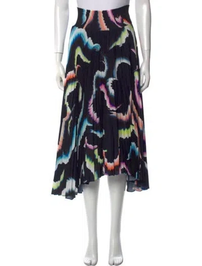 Pre-owned A.l.c Printed Midi Length Skirt In Black